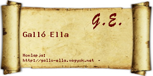 Galló Ella névjegykártya